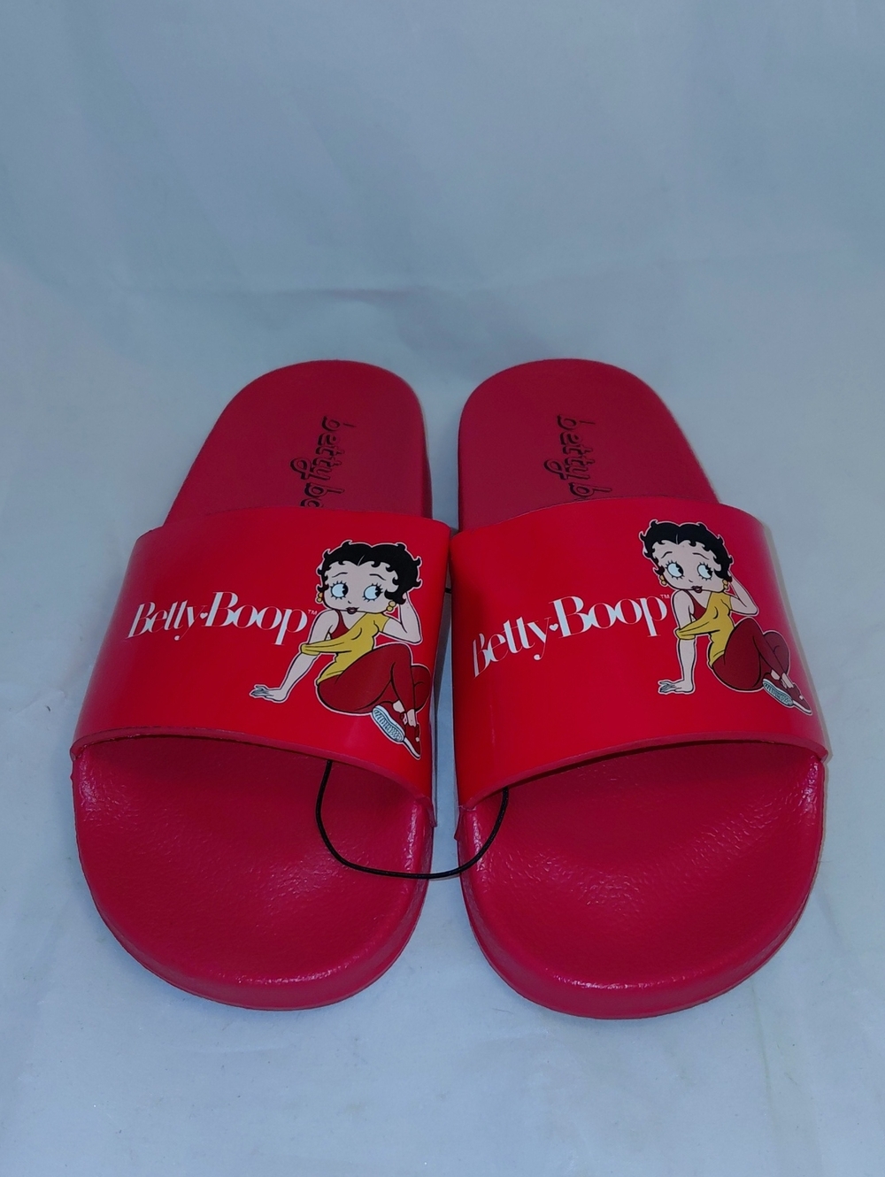 Betty Boop Adult Women Flip Flop Sandal Thong Slide Wedge (Size 6 Red Boop Slid